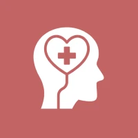 Head silhouette with heart and cross